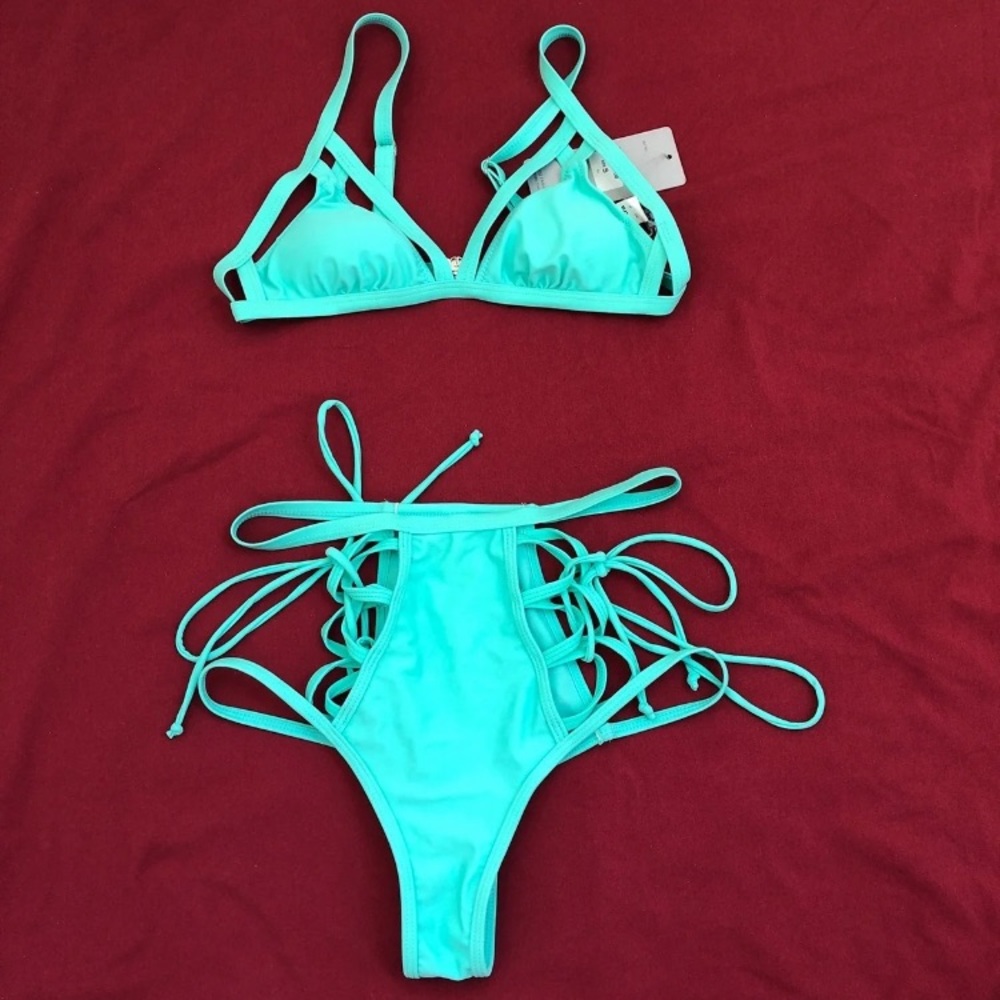 Mint green two piece bikini